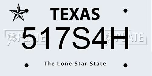 517S4H Texas License Plate