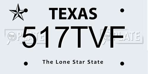 517TVF Texas License Plate