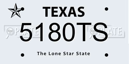5180TS Texas License Plate