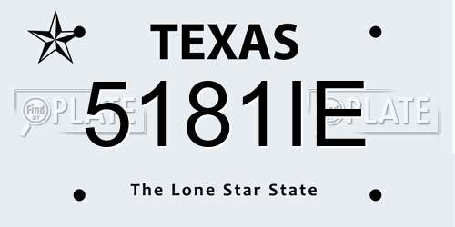 5181IE Texas License Plate