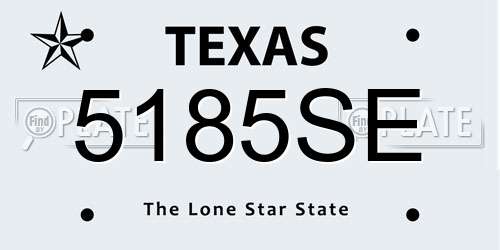 5185SE Texas License Plate