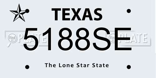 5188SE Texas License Plate