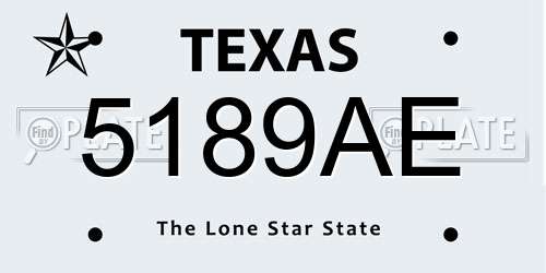 5189AE Texas License Plate