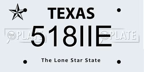 518IIE Texas License Plate