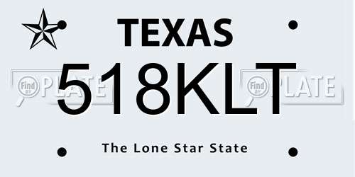 518KLT Texas License Plate