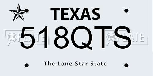 518QTS Texas License Plate