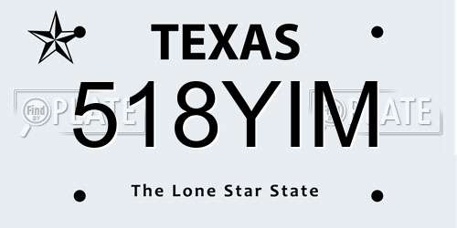 518YIM Texas License Plate