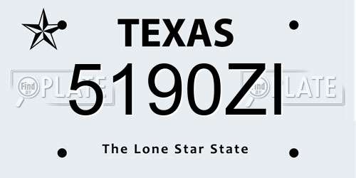 5190ZI Texas License Plate