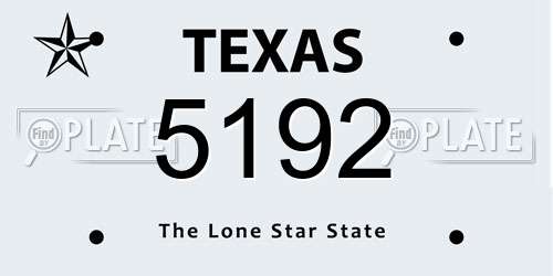 5192 Texas License Plate