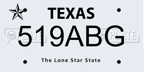 519ABG Texas License Plate