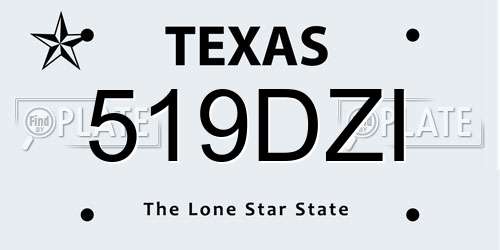 519DZI Texas License Plate