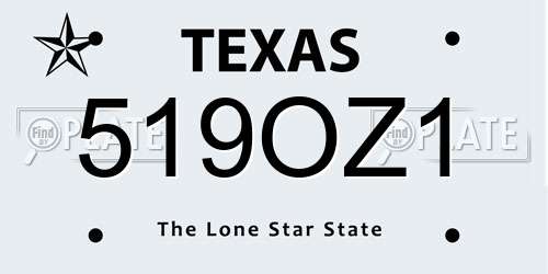 519OZ1 Texas License Plate