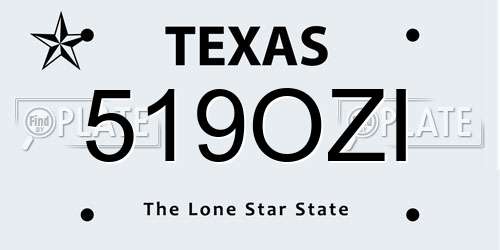 519OZI Texas License Plate