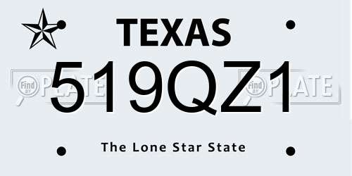 519QZ1 Texas License Plate