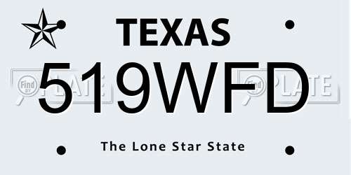 519WFD Texas License Plate