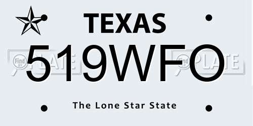 519WFO Texas License Plate