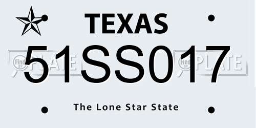 51SS017 Texas License Plate