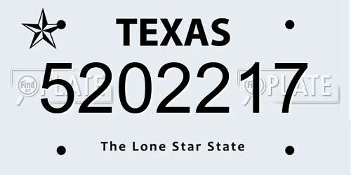 5202217 Texas License Plate