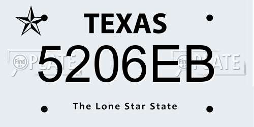 5206EB Texas License Plate