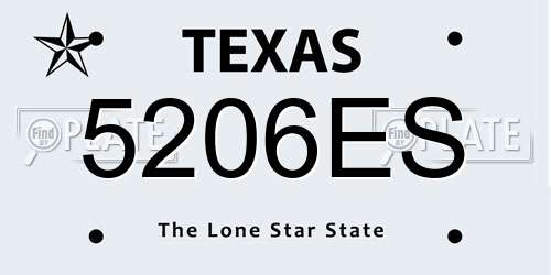 5206ES Texas License Plate