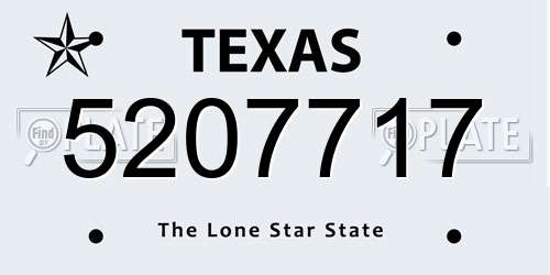 5207717 Texas License Plate