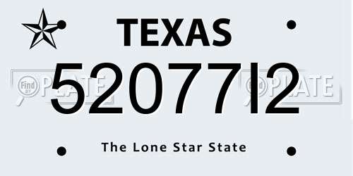 52077I2 Texas License Plate