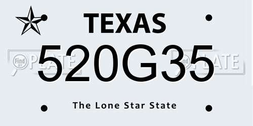 520G35 Texas License Plate