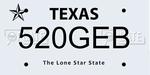 520GEB Texas License Plate