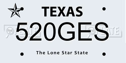 520GES Texas License Plate