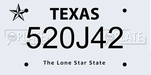 520J42 Texas License Plate