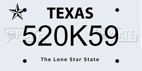 520K59 Texas License Plate