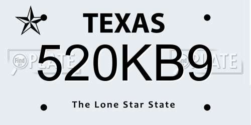 520KB9 Texas License Plate