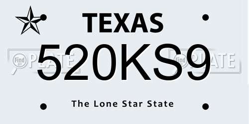 520KS9 Texas License Plate