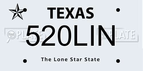 520LIN Texas License Plate