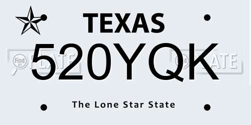 520YQK Texas License Plate