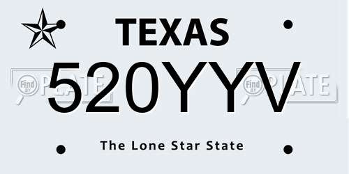 520YYV Texas License Plate