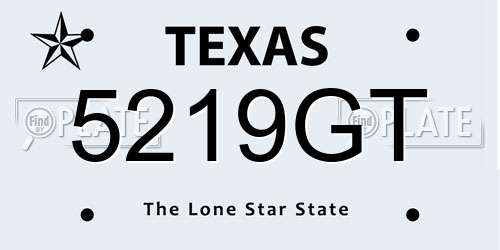5219GT Texas License Plate