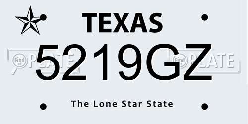 5219GZ Texas License Plate