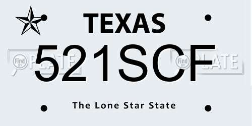 521SCF Texas License Plate