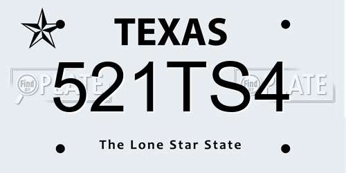 521TS4 Texas License Plate