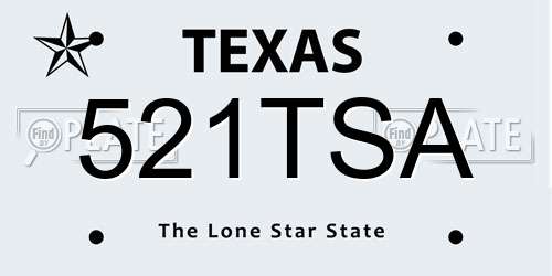 521TSA Texas License Plate