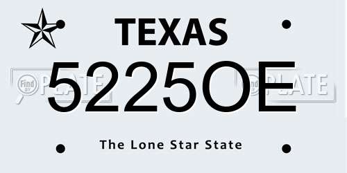 5225OE Texas License Plate