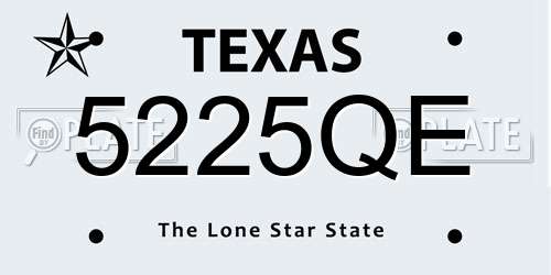 5225QE Texas License Plate