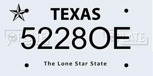 5228OE Texas License Plate