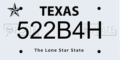 522B4H Texas License Plate