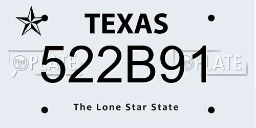 522B91 Texas License Plate