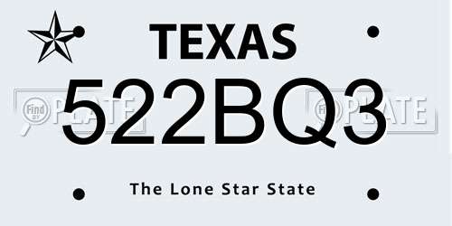 522BQ3 Texas License Plate