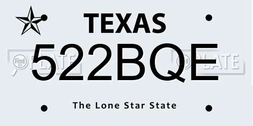 522BQE Texas License Plate