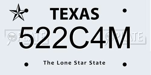 522C4M Texas License Plate