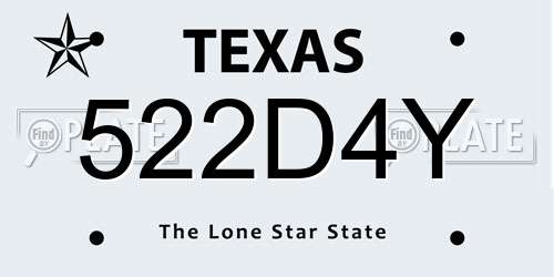 522D4Y Texas License Plate